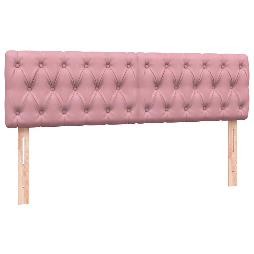 Boxspring met matras fluweel roze 160x210 cm