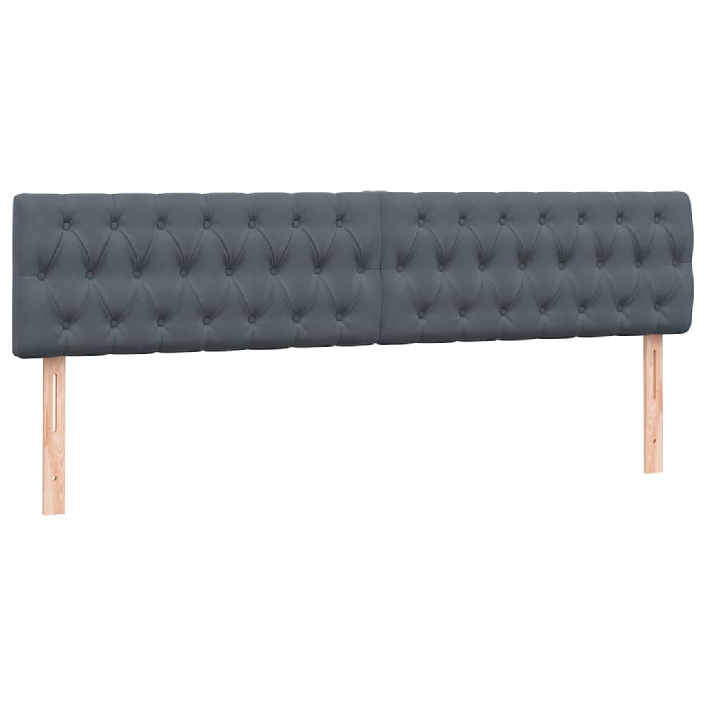 Boxspring met matras fluweel donkergrijs 180x210 cm