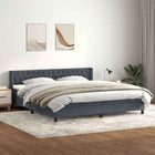 Boxspring 180x210 cm donkergrijs fluweel met matras