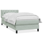 Boxspring 80x220 cm lichtgrijs met pocketveringmatras