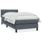 Boxspring 80x220 cm donkergrijs fluweel
