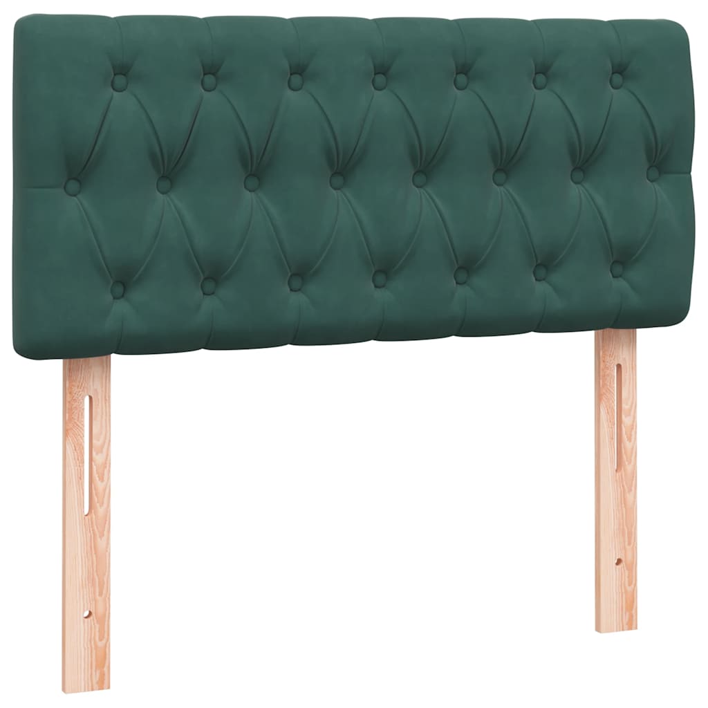 Boxspring met matras fluweel donkergroen 80x220 cm