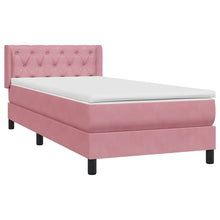 Boxspring met matras fluweel roze 80x220 cm