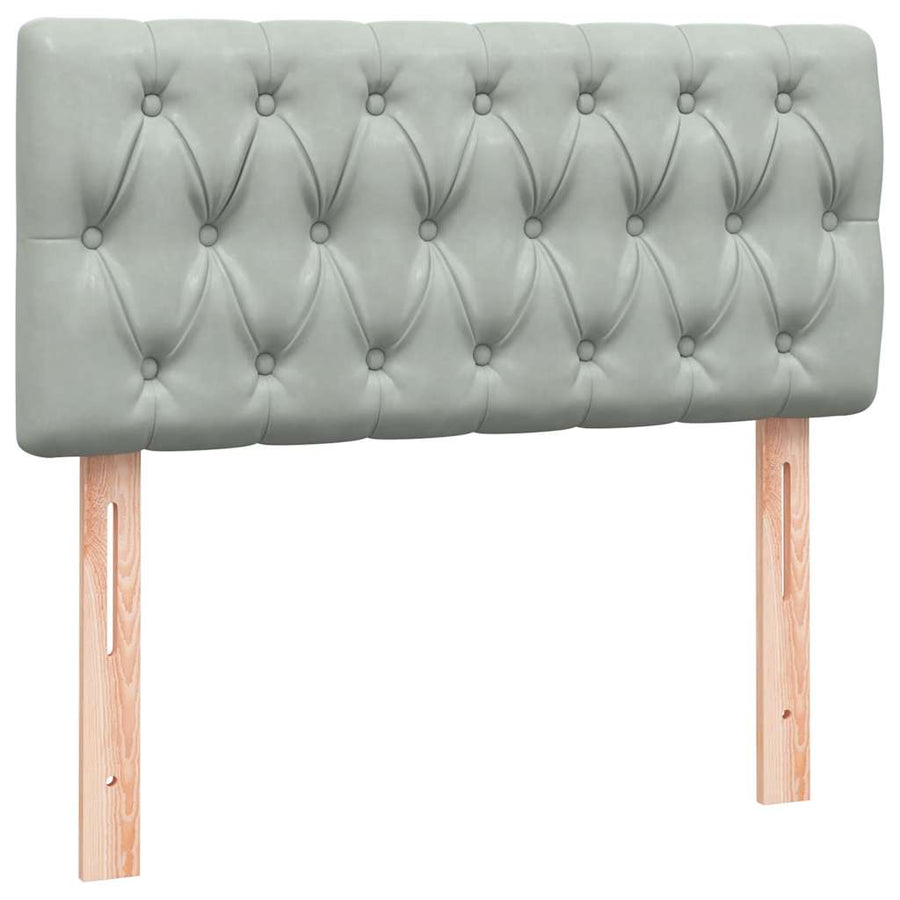 Boxspring met matras fluweel lichtgrijs 90x220 cm