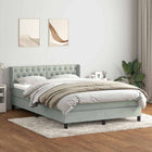 Boxspring 160x220 cm fluweel lichtgrijs