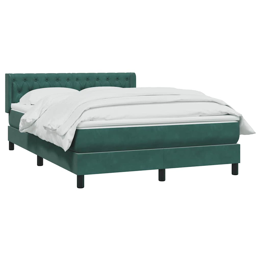 Boxspring met matras fluweel donkergroen 160x220 cm