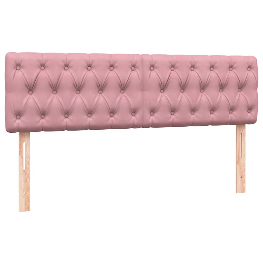 Boxspring met matras fluweel roze 160x220 cm