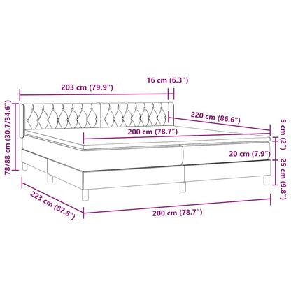Boxspring met matras fluweel zwart 200x220 cm