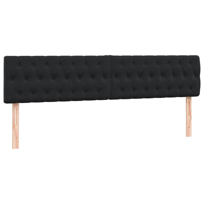 Boxspring met matras fluweel zwart 200x220 cm