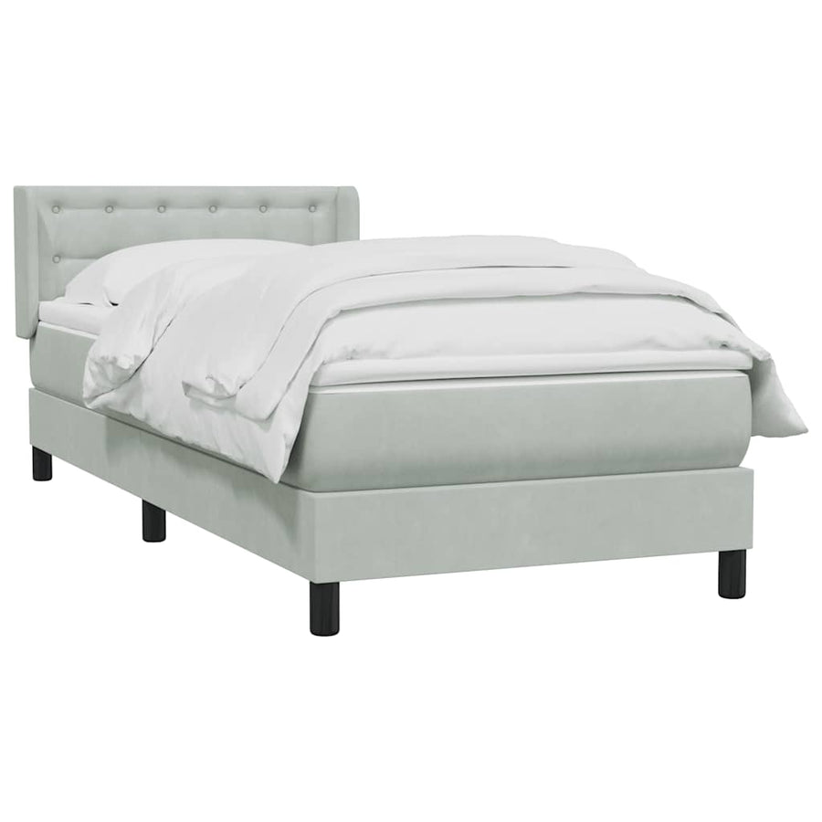 Boxspring met matras fluweel lichtgrijs 80x210 cm