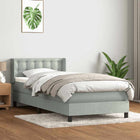 Boxspring 80x210 cm fluweel lichtgrijs