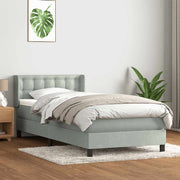 Boxspring 80x210 cm fluweel lichtgrijs