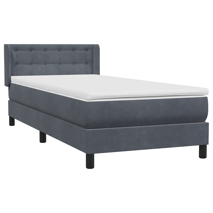 Boxspring met matras fluweel donkergrijs 80x210 cm
