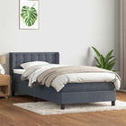 Boxspring 80x210 cm fluweel donkergrijs