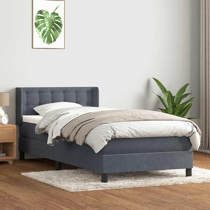 Boxspring met matras fluweel donkergrijs 80x210 cm