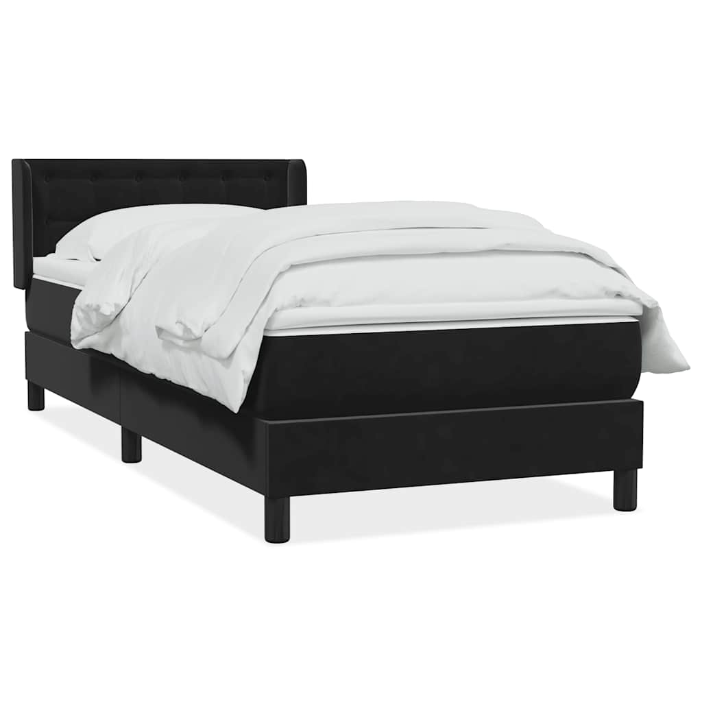 Boxspring met matras fluweel zwart 90x210 cm