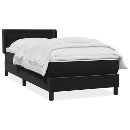 Boxspring met matras fluweel zwart 90x210 cm