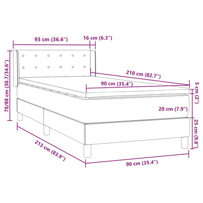 Boxspring met matras fluweel zwart 90x210 cm