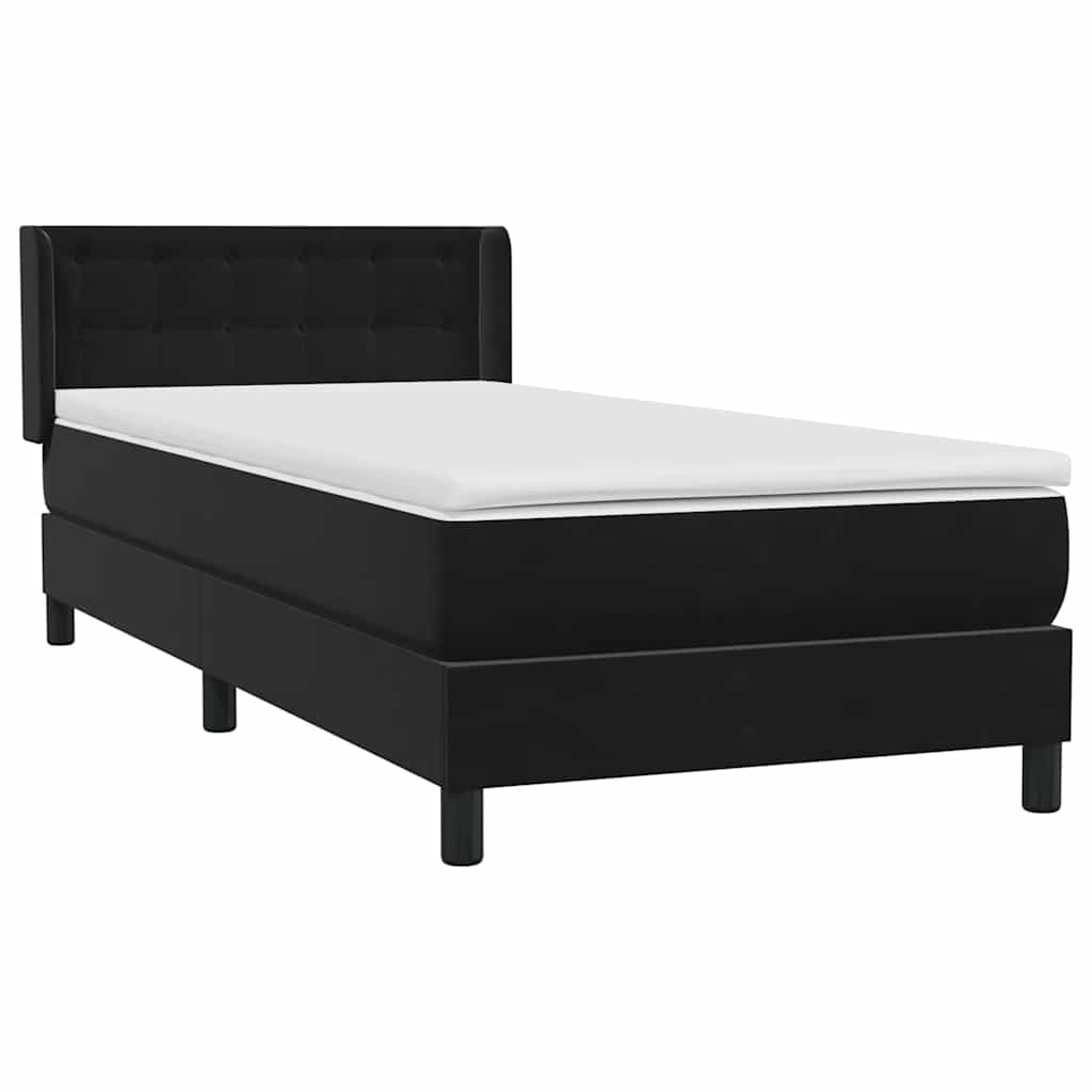 Boxspring met matras fluweel zwart 90x210 cm
