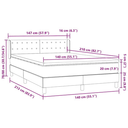 Boxspring met matras fluweel roze 140x210 cm