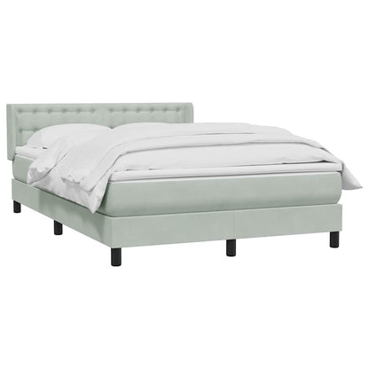 Boxspring met matras fluweel lichtgrijs 160x210 cm