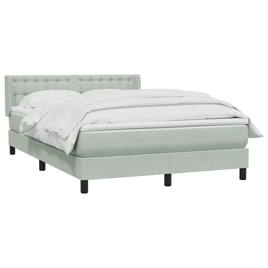 Boxspring met matras fluweel lichtgrijs 160x210 cm