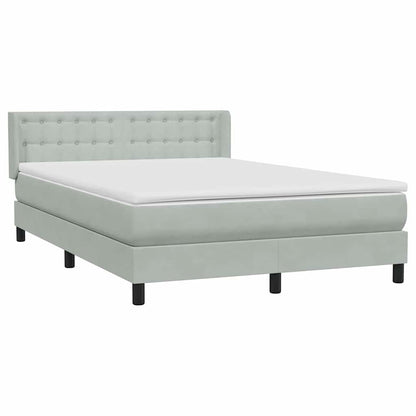Boxspring met matras fluweel lichtgrijs 160x210 cm
