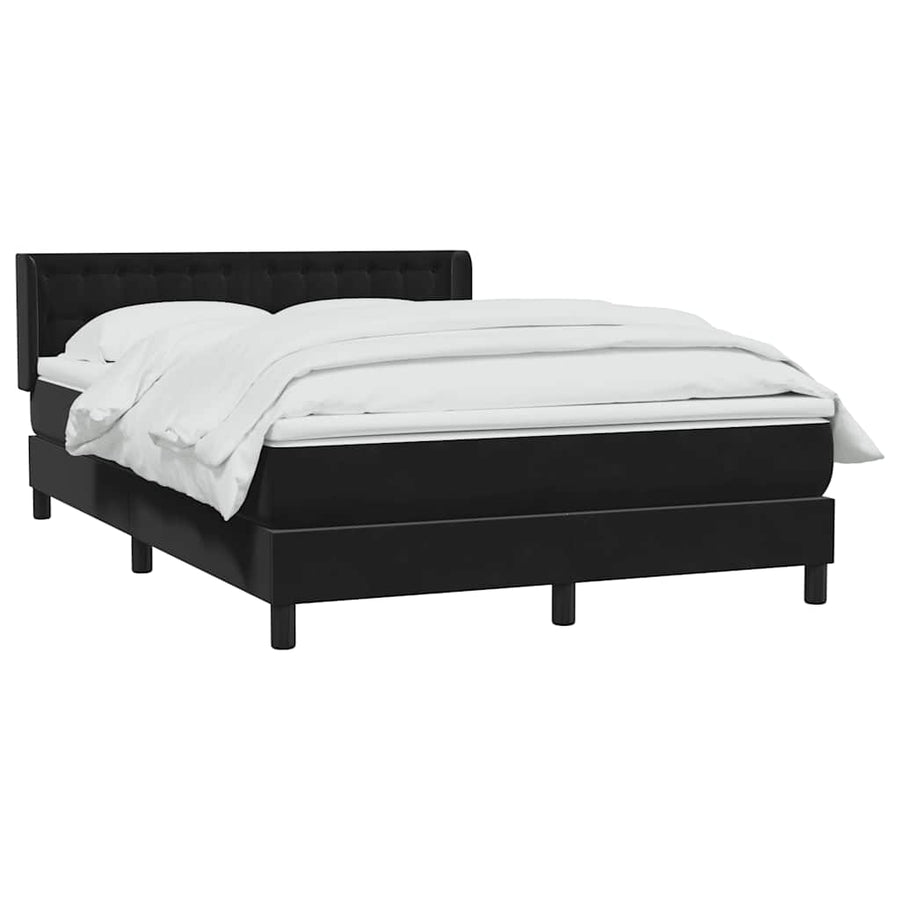 Boxspring met matras fluweel zwart 160x210 cm
