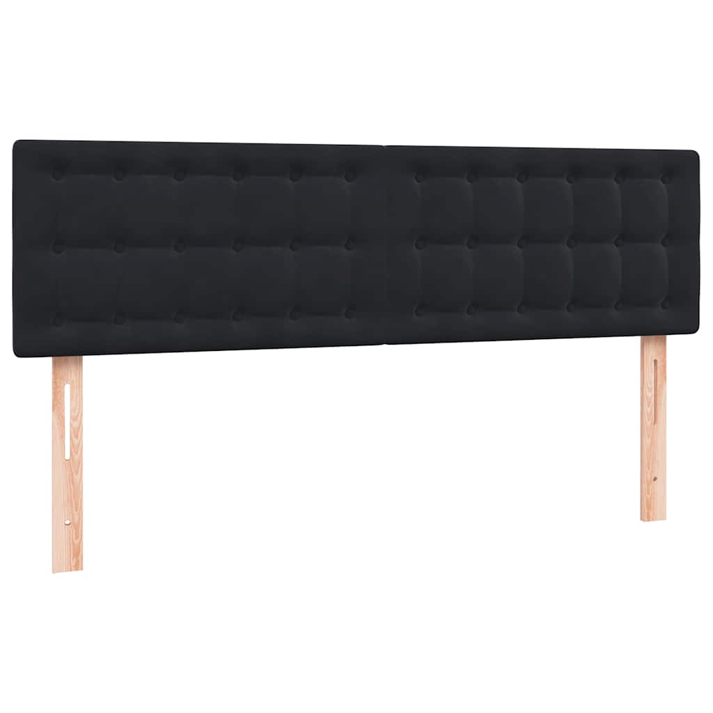 Boxspring met matras fluweel zwart 160x210 cm