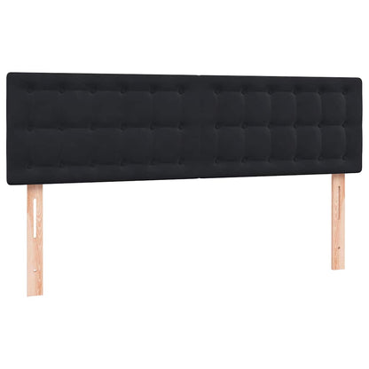 Boxspring met matras fluweel zwart 160x210 cm
