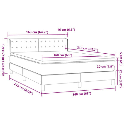 Boxspring met matras fluweel roze 160x210 cm