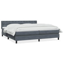 Boxspring met matras fluweel donkergrijs 180x210 cm