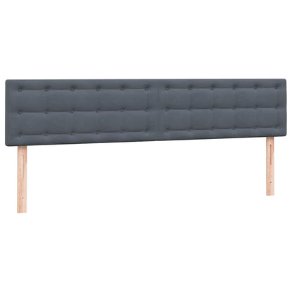 Boxspring met matras fluweel donkergrijs 180x210 cm