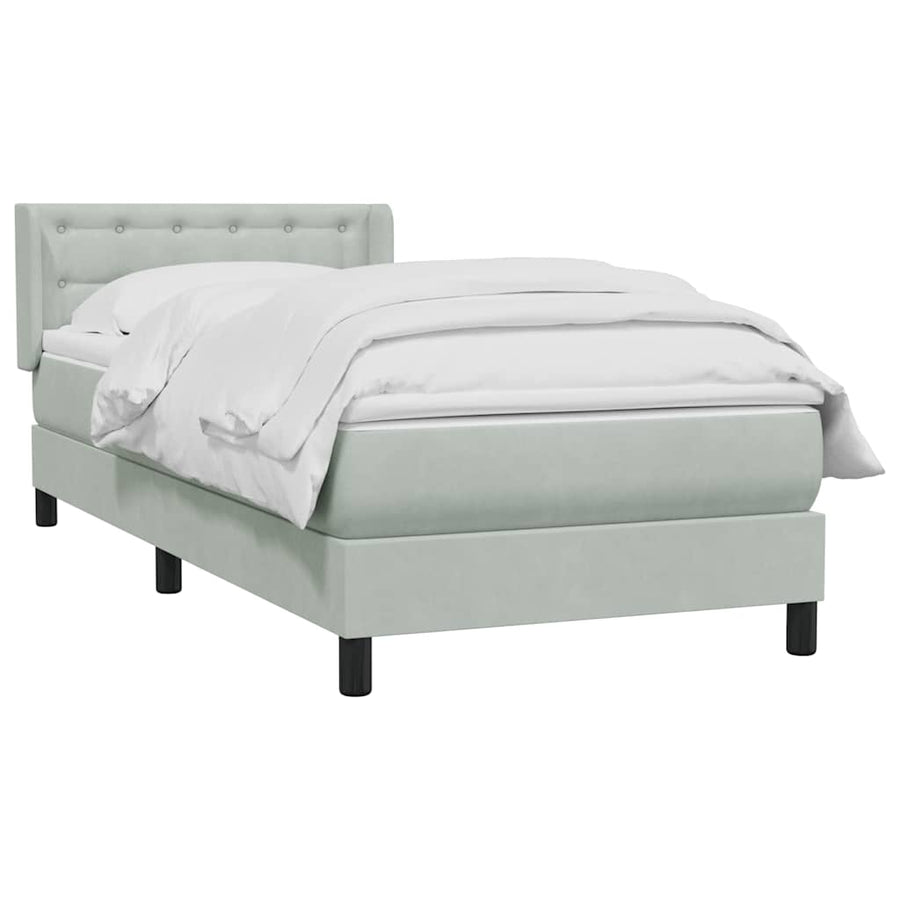 Boxspring met matras fluweel lichtgrijs 80x220 cm