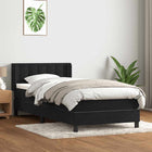 Boxspring met matras 80x220 cm zwart fluweel