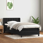 Boxspring met matras 80x220 cm zwart fluweel