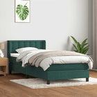 Boxspring 80x220 cm fluweel donkergroen met matras