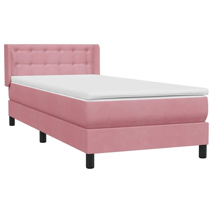 Boxspring met matras fluweel roze 80x220 cm