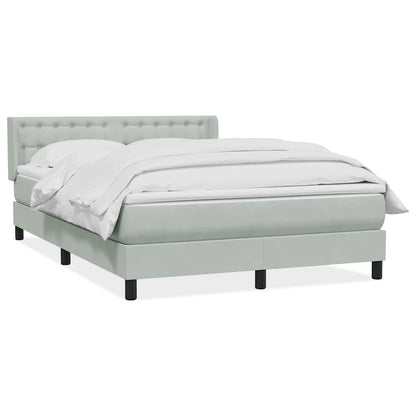 Boxspring met matras fluweel lichtgrijs 160x220 cm
