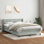 Boxspring 160x220 cm fluweel lichtgrijs