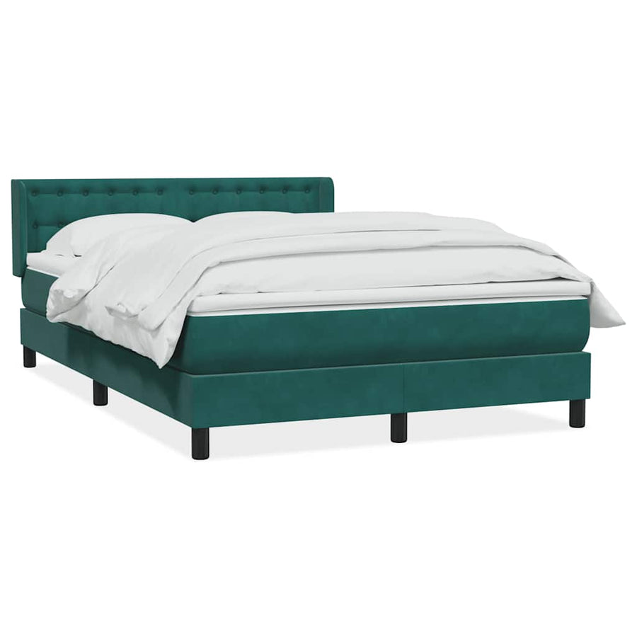 Boxspring met matras fluweel donkergroen 160x220 cm