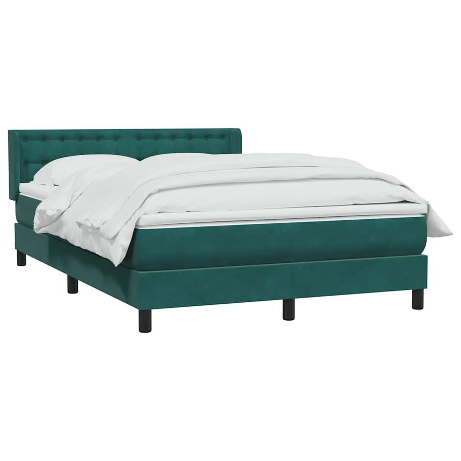 Boxspring met matras fluweel donkergroen 160x220 cm