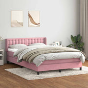 Boxspring 160x220 cm fluweel roze