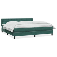 Boxspring Met Matras Fluweel 180 x 220 cm Donkergroen