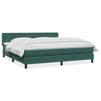 Boxspring Met Matras Fluweel 180 x 220 cm Donkergroen