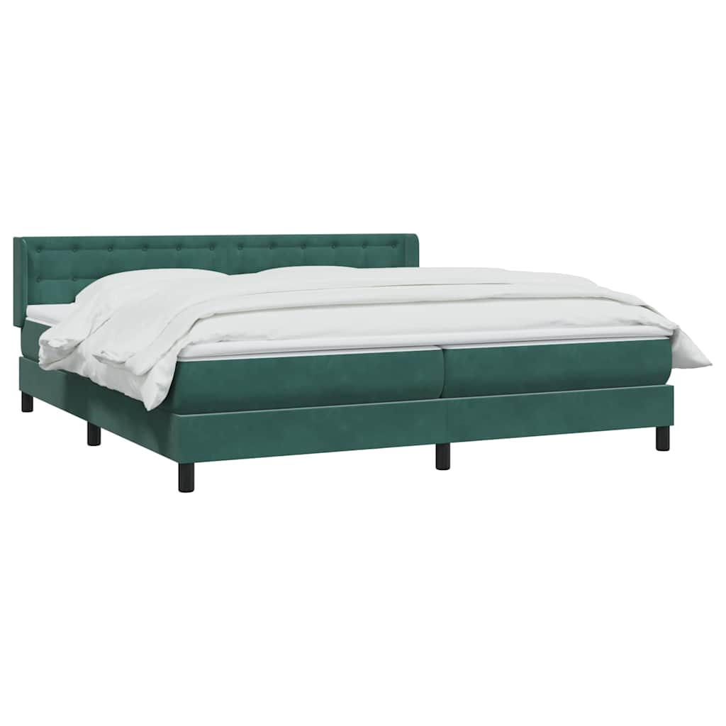 Boxspring Met Matras Fluweel 180 x 220 cm Donkergroen