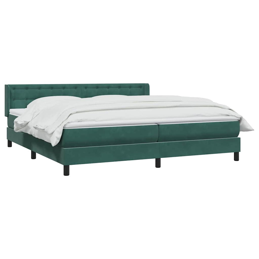 Boxspring Met Matras Fluweel 180 x 220 cm Donkergroen