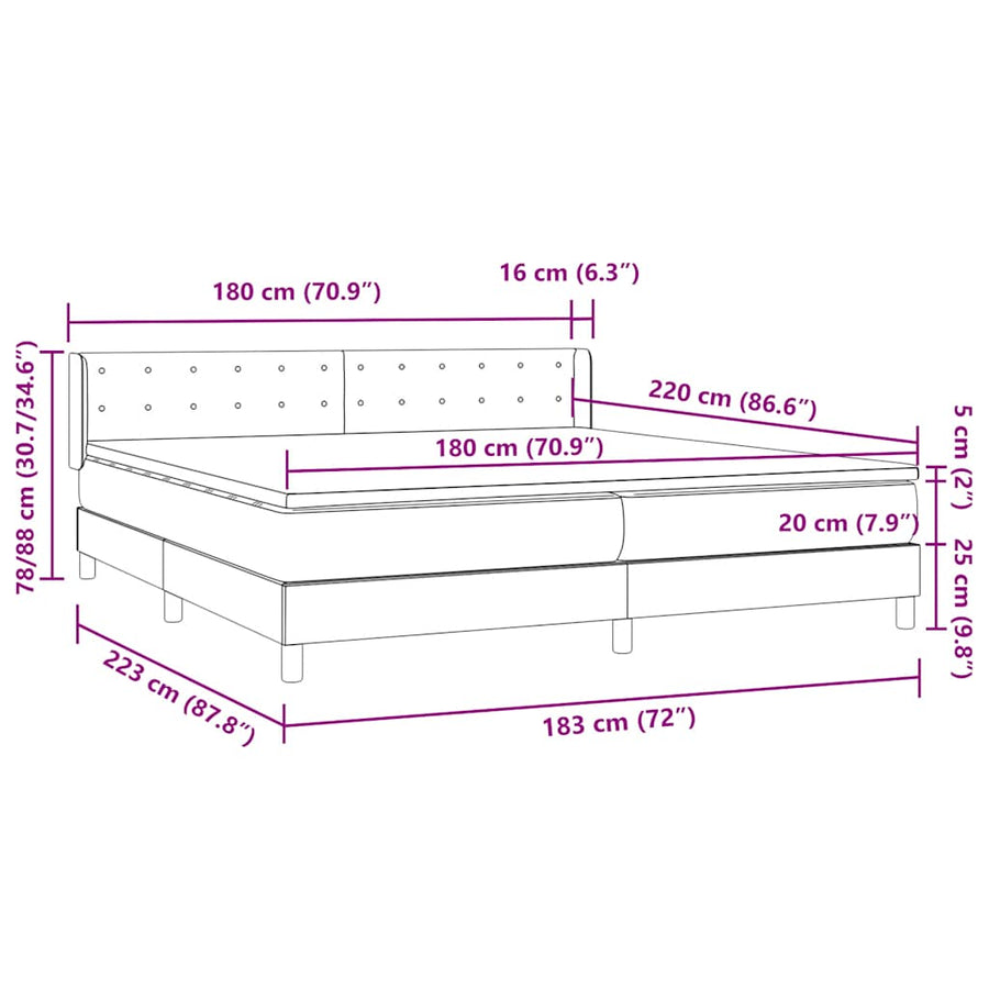Boxspring Met Matras Fluweel 180 x 220 cm Donkergroen