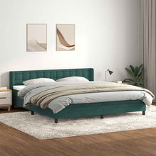 Boxspring Met Matras Fluweel 180 x 220 cm Donkergroen