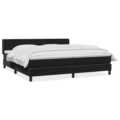 Boxspring met matras fluweel zwart 200x220 cm